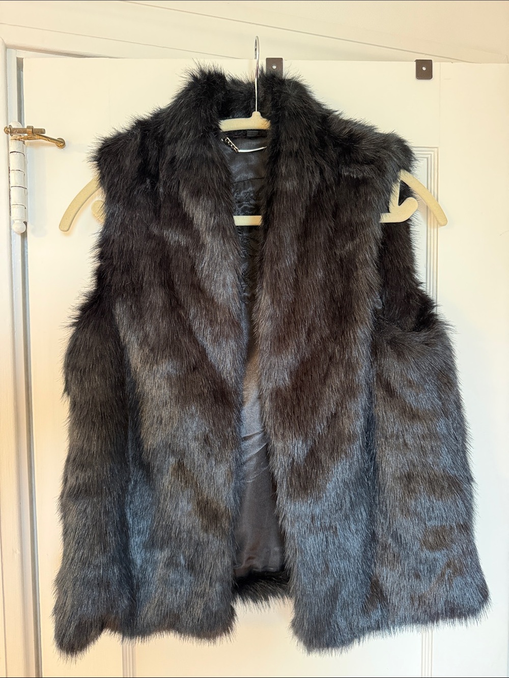 Express Black Faux Fur Vest